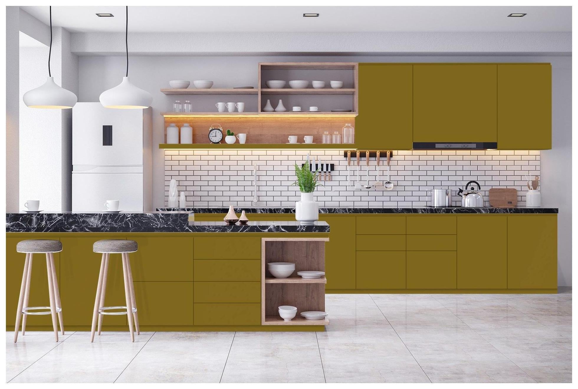 French Green Plain Laminate 8x4 ft Suede 1 mm - 3583 SUD