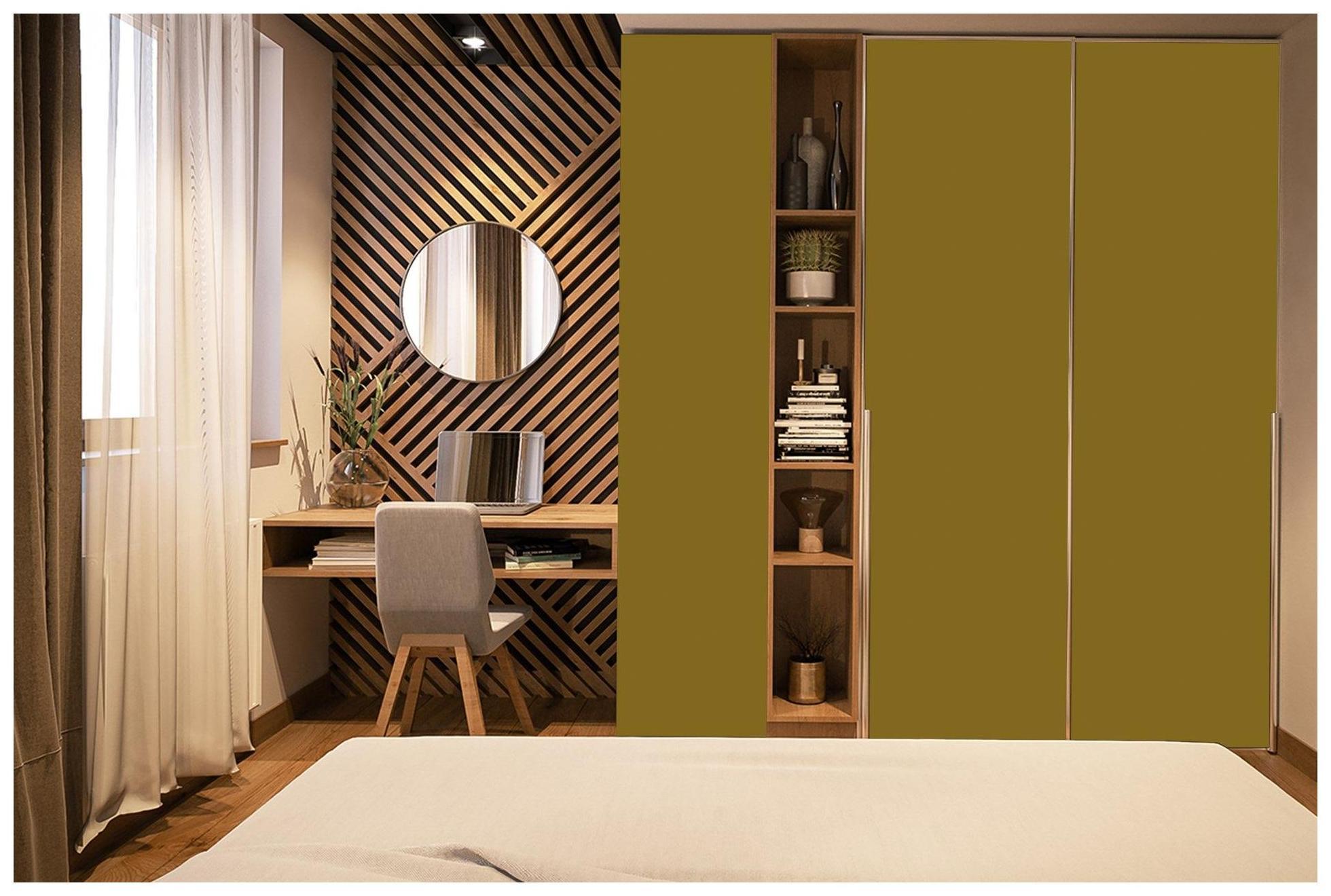 French Green Plain Laminate 8x4 ft Suede 1 mm - 3583 SUD