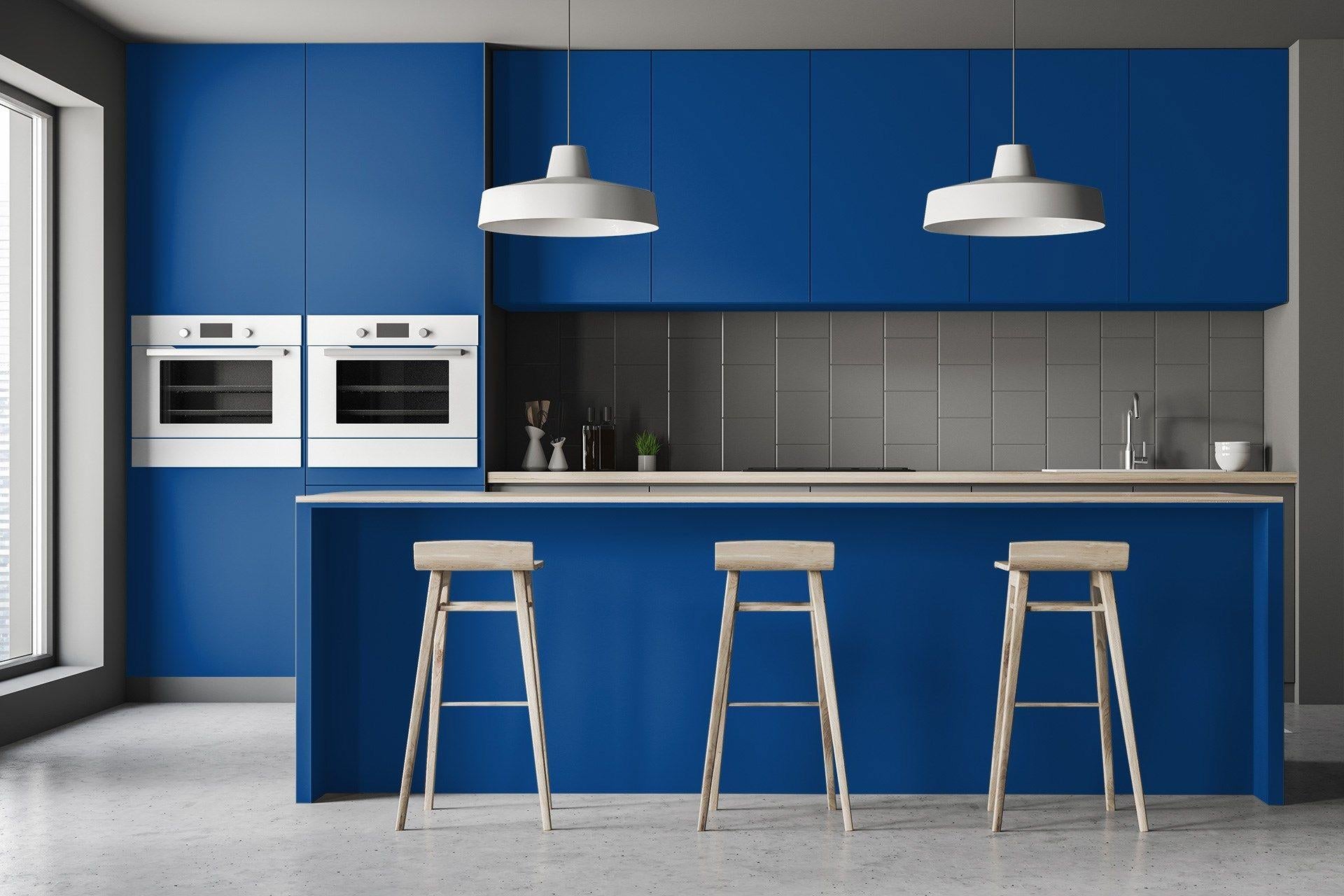 Lapis Blue Plain Laminate 8x4 ft High Gloss 1 mm - 3587 SMR