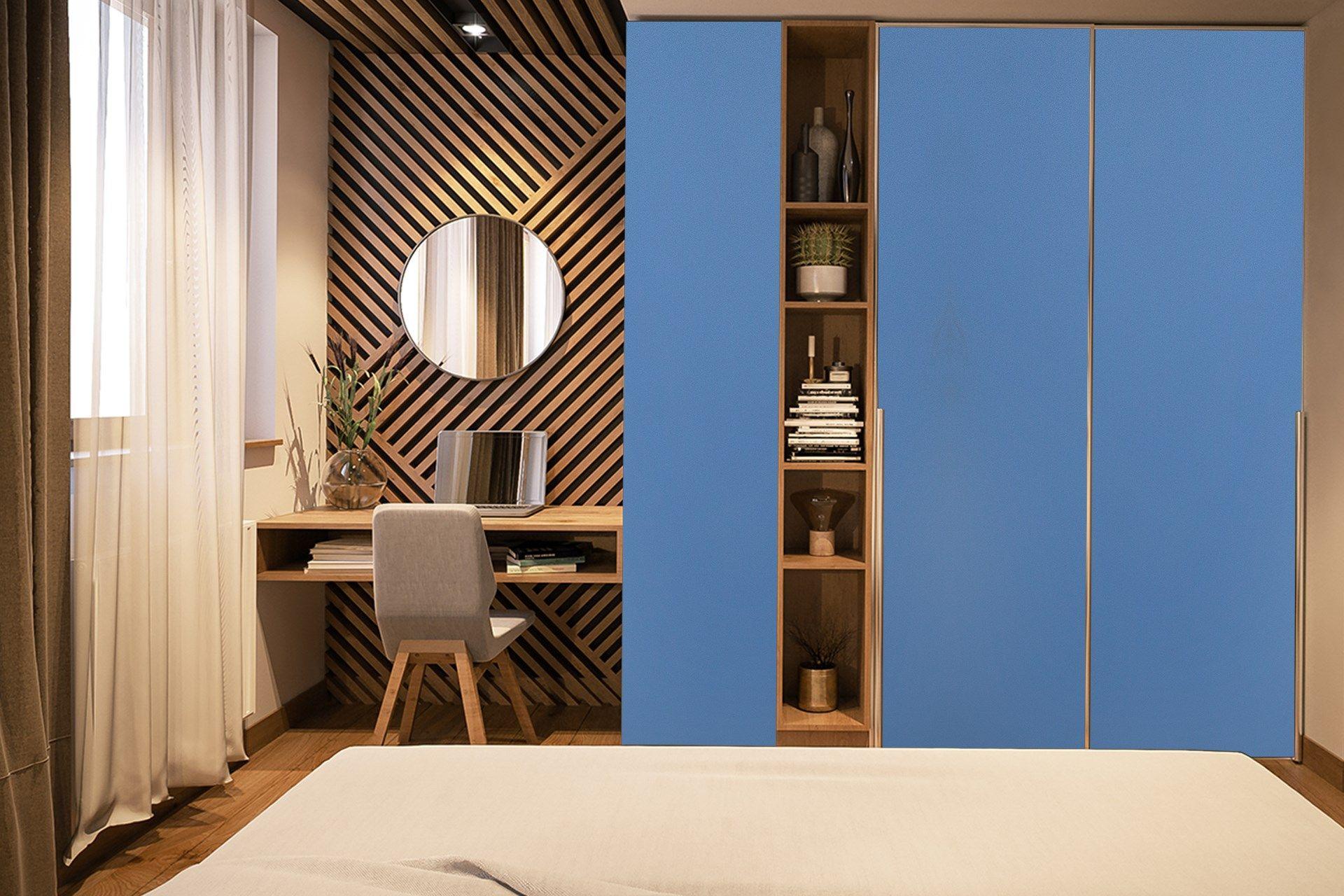 Inky Blue Plain Laminate 8x4 ft Suede 1 mm - 3593 SUD