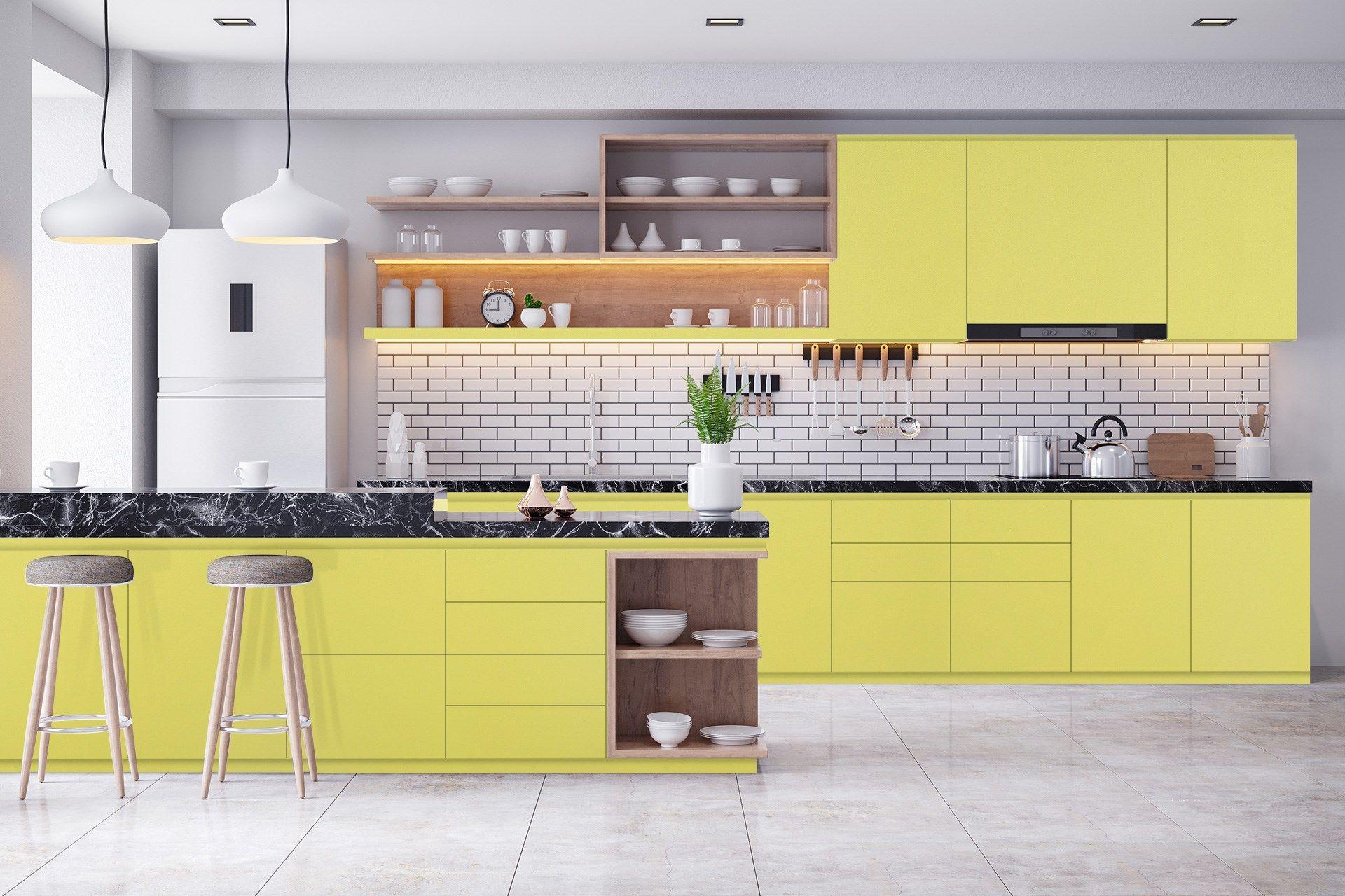 Lemon Peel Plain Laminate 8x4 ft Suede 1 mm - 3603 SUD