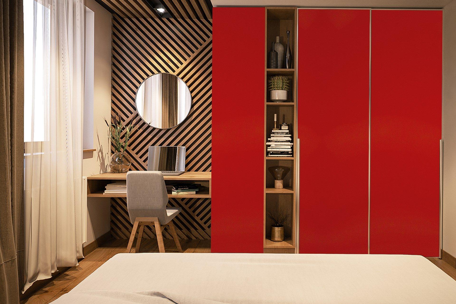 Red Flame Plain Laminate 8x4 ft High Gloss 1 mm - 3622 NGL