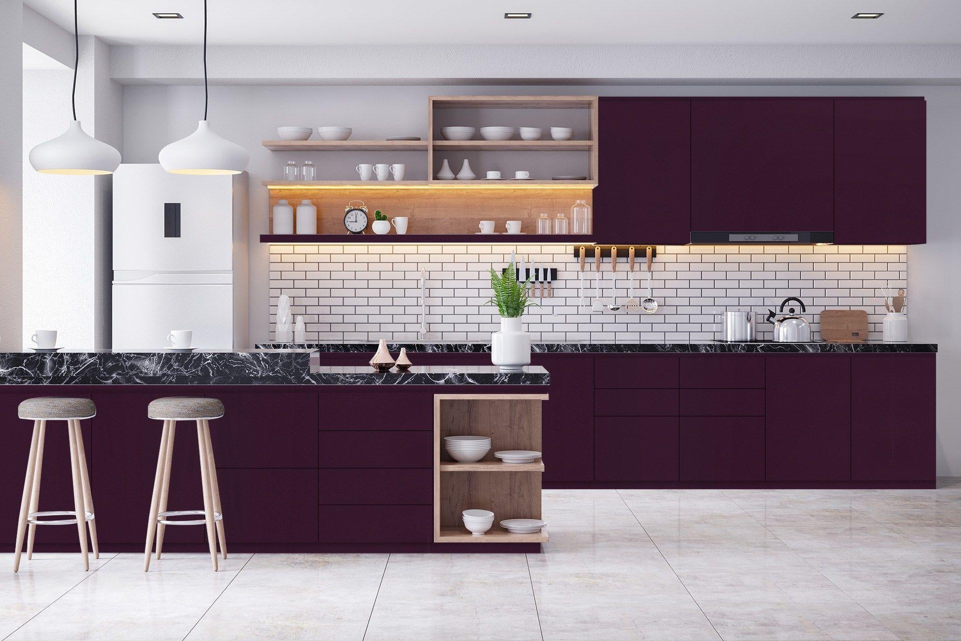 Black Current Plain Laminate 8x4 ft High Gloss 1 mm - 3634 NGL