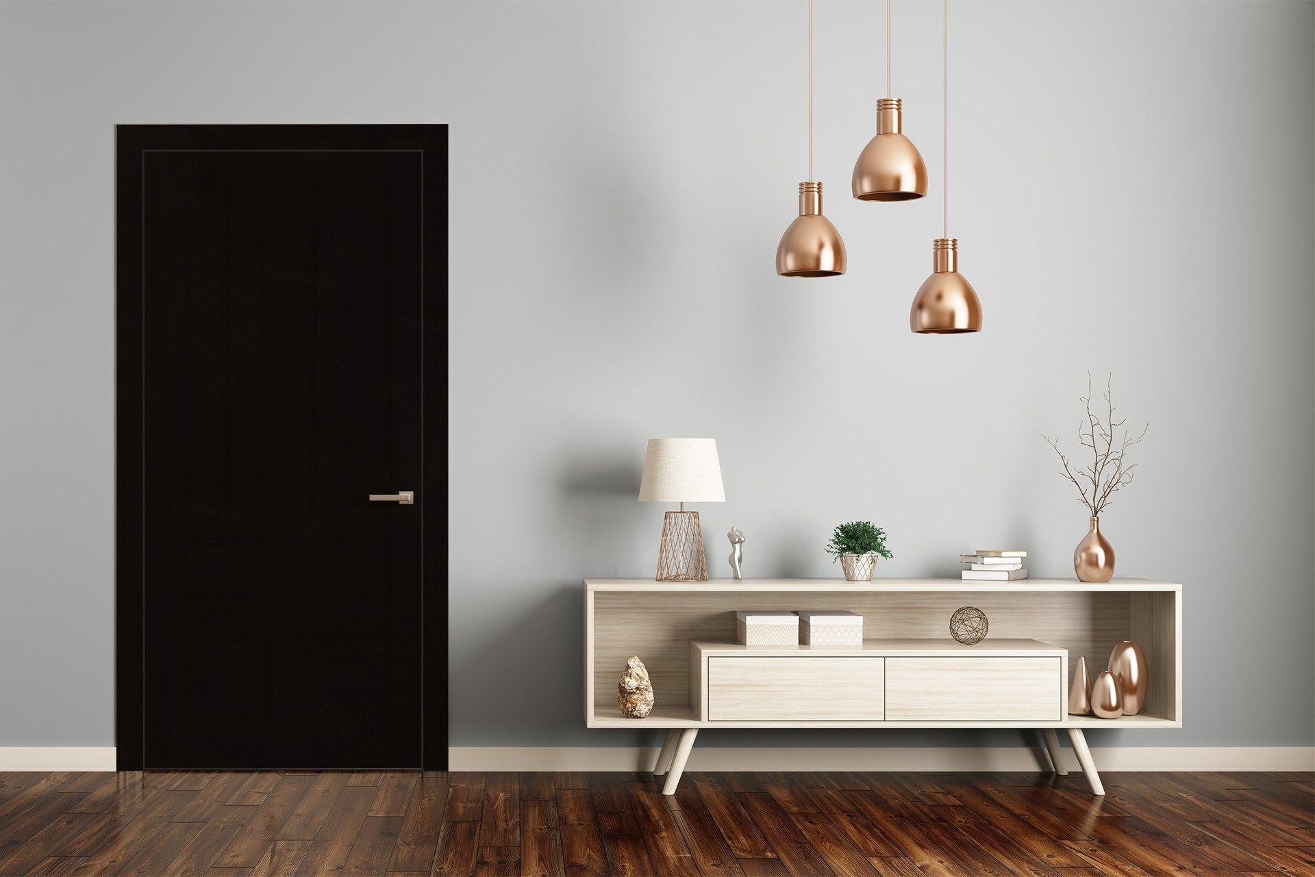 Black Plain Laminate 8x4 ft High Gloss 1 mm - 3646 NGL