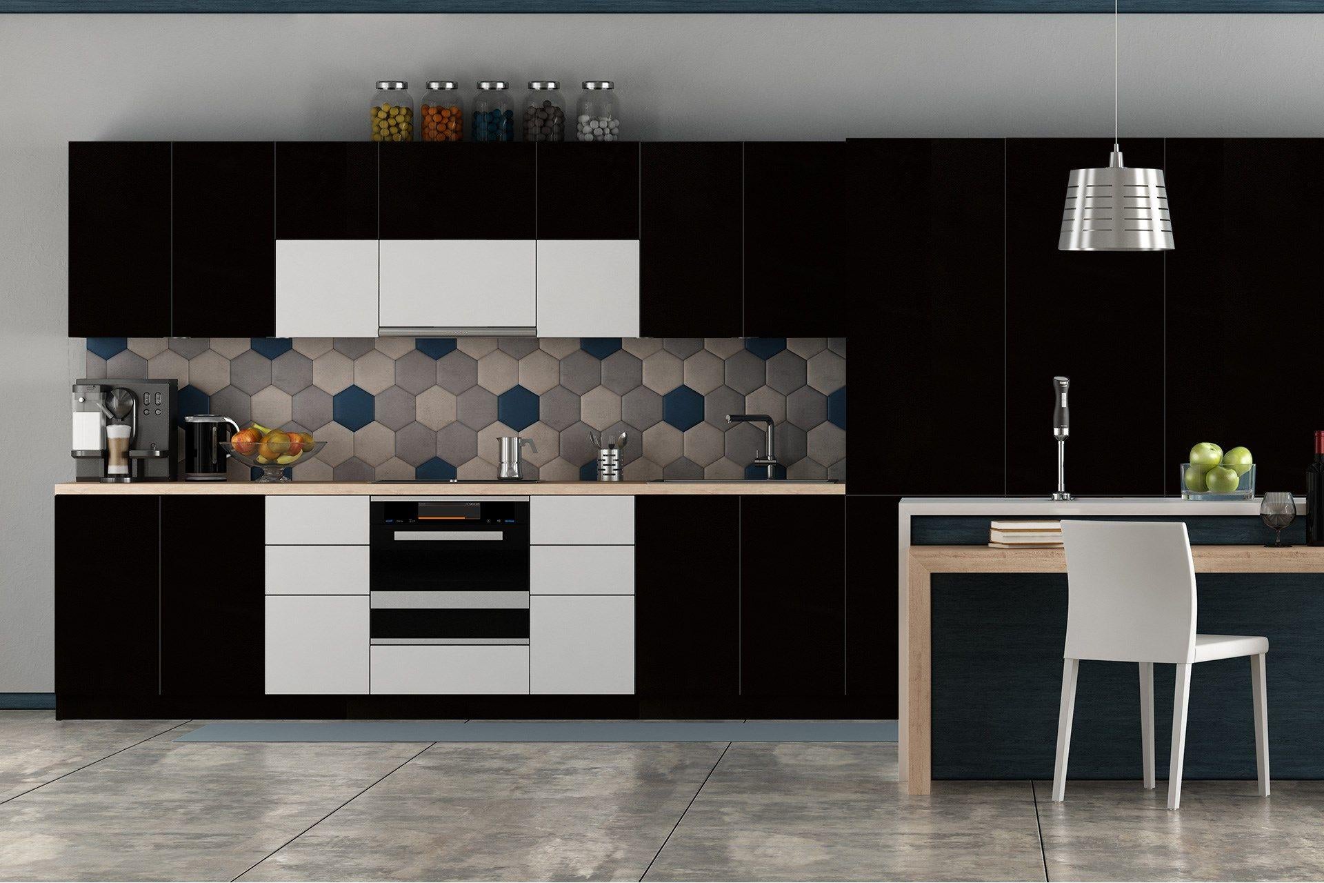 Black Plain Laminate 8x4 ft High Gloss 1 mm - 3646 NGL