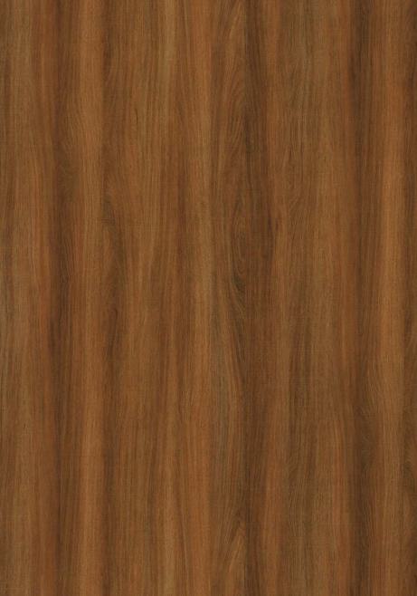 Brown wood grain laminate with textured finish and vertical wood pattern, showing natural grain variations and texture