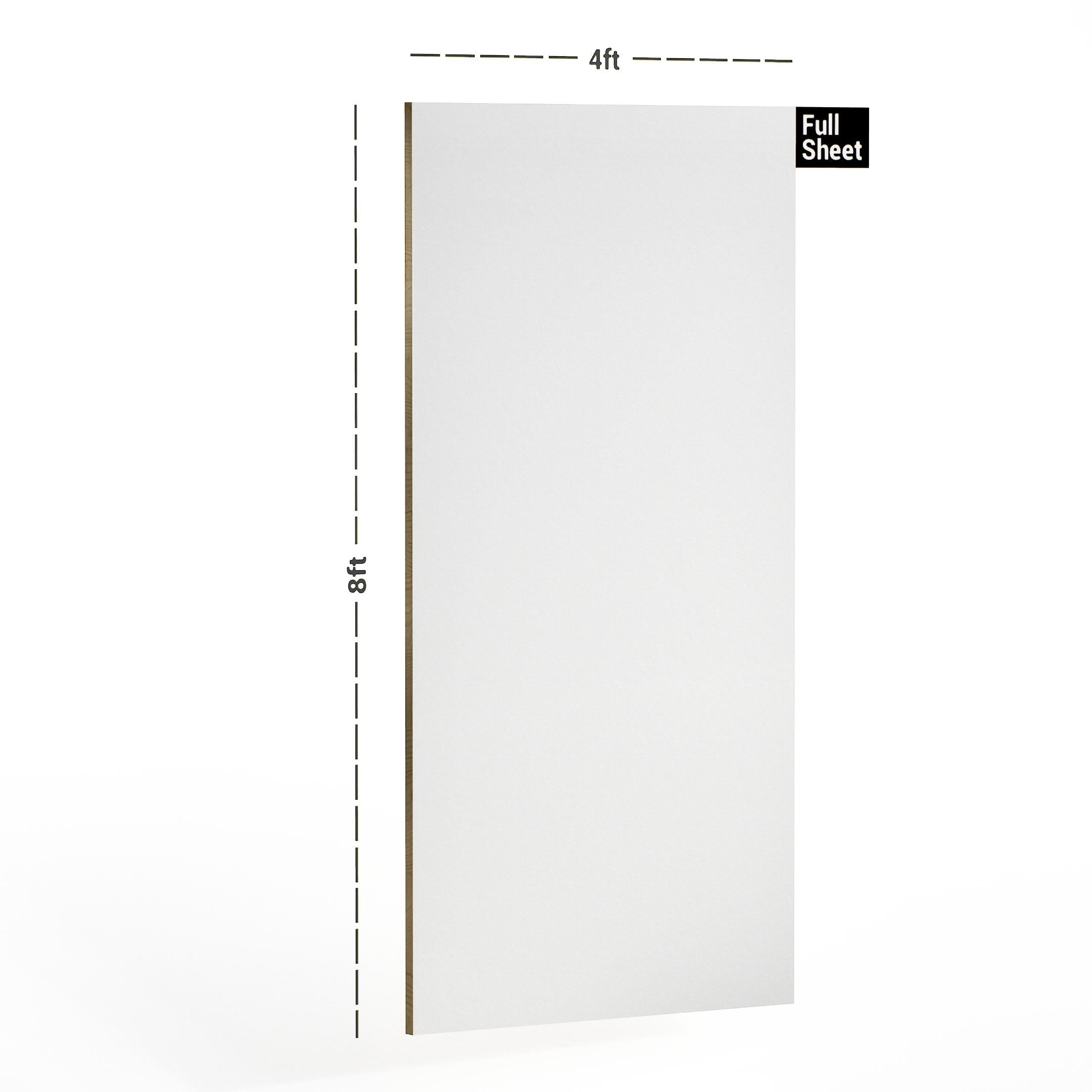 White Plain Laminate 8x4 ft Metallic 1 mm - 3655 MS