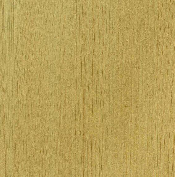 Light wood grain laminate with textured finish and vertical grain pattern in cream color family.