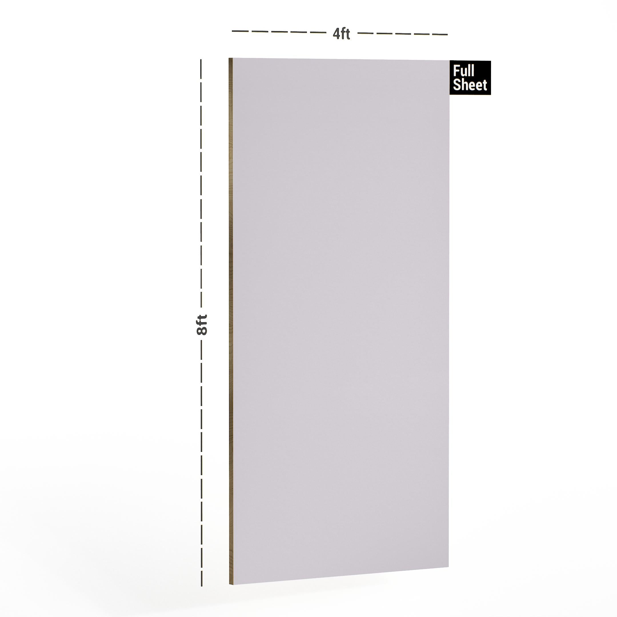 White Plain Laminate 8x4 ft High Gloss 1 mm - 3702 SLG