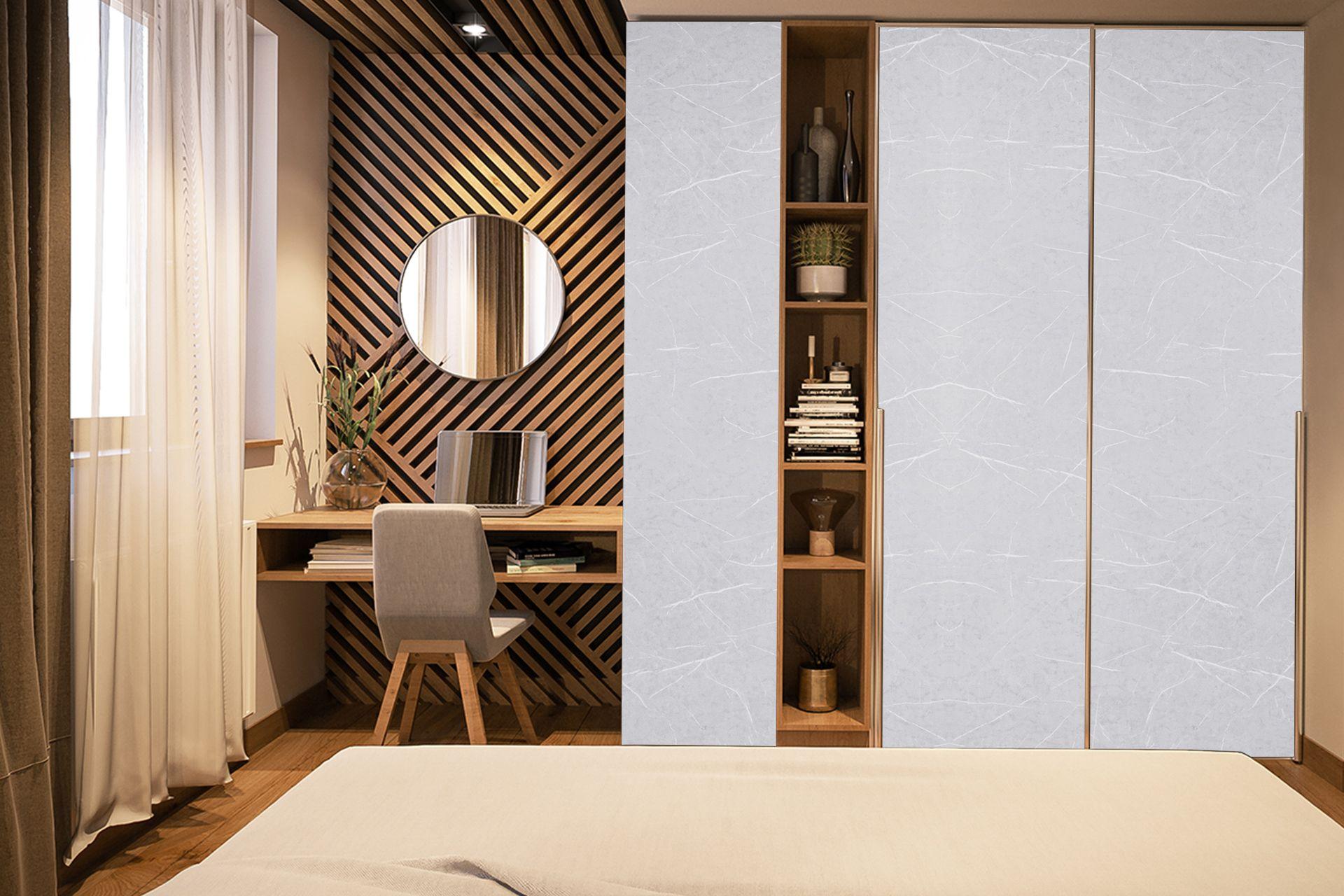 Pietra-Moon White Marble & Stone Laminate 8x4 ft High Gloss 1 mm - 3741 NGL