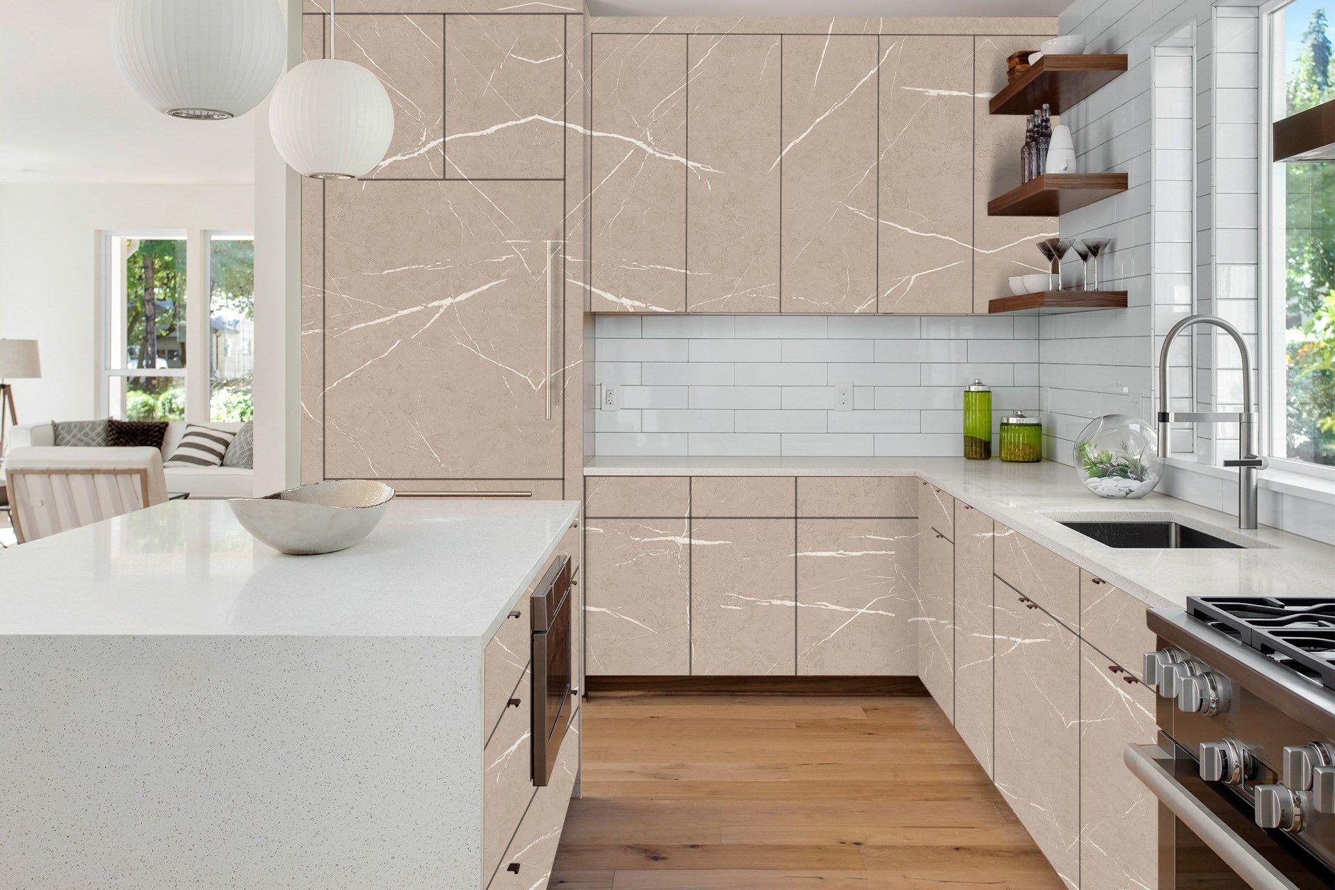 Pietra-Balsam Brown Marble & Stone Laminate 8x4 ft Texture 1 mm - 3742 ROK