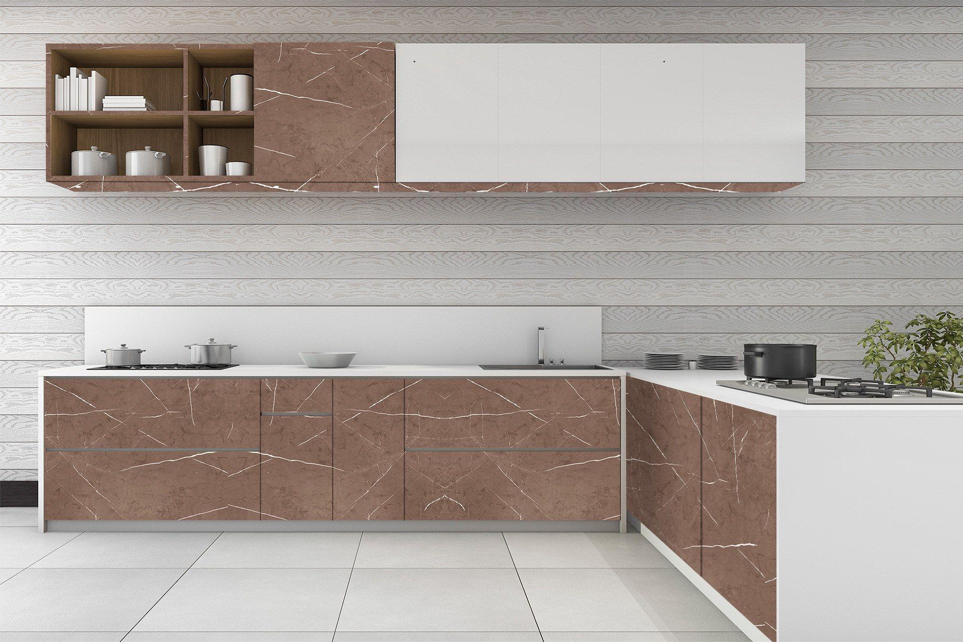 Pietra-Millet Brown Marble & Stone Laminate 8x4 ft Super Matte 1 mm - 3743 RSO