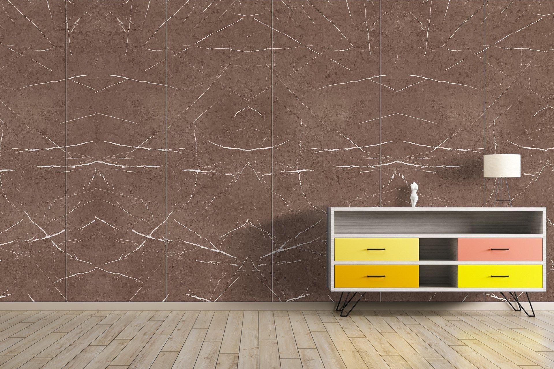 Pietra-Millet Brown Marble & Stone Laminate 8x4 ft Super Matte 1 mm - 3743 RSO