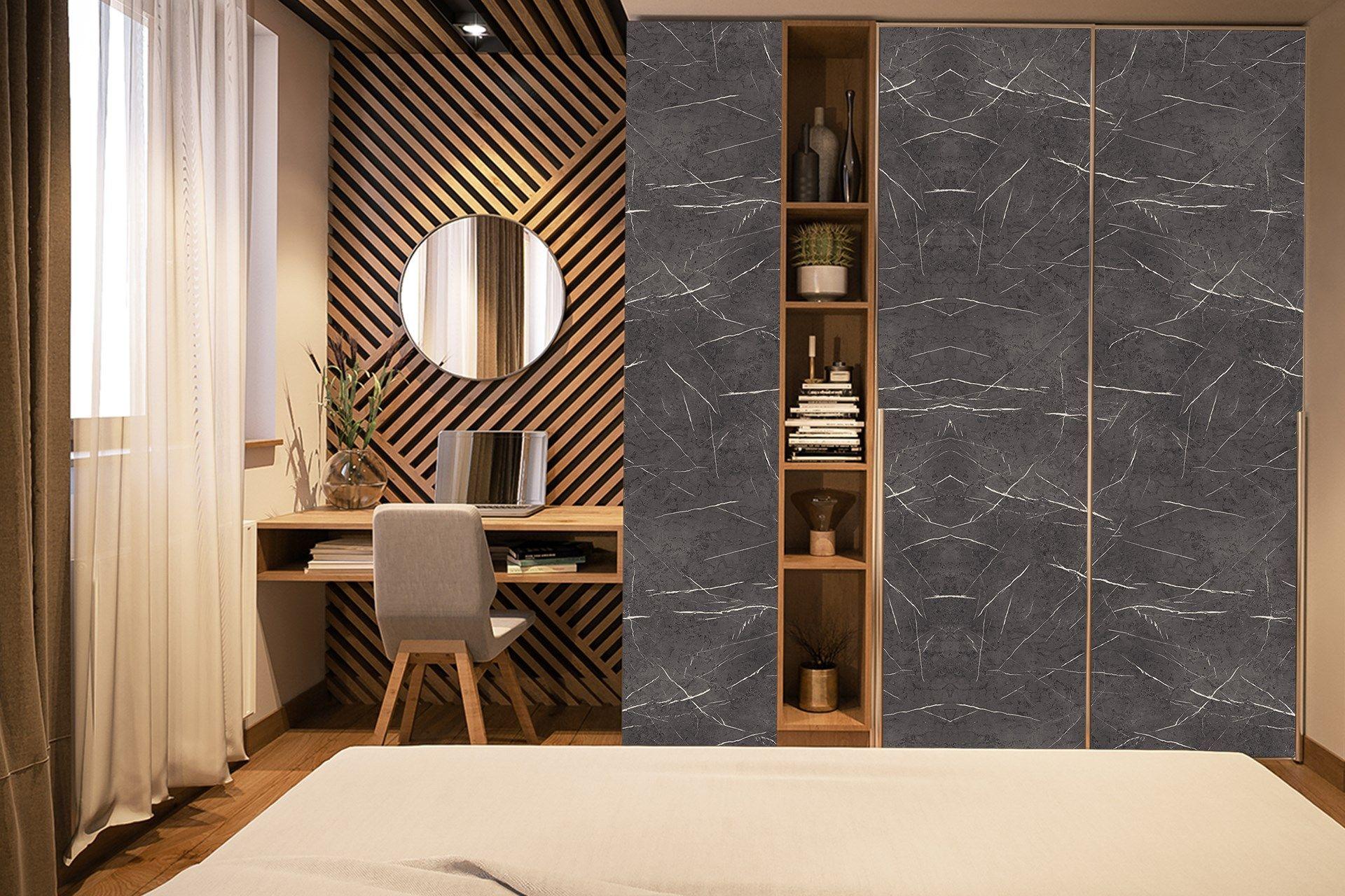 Pietra-Cave Grey Marble & Stone Laminate 8x4 ft High Gloss 1 mm - 3744 NGL