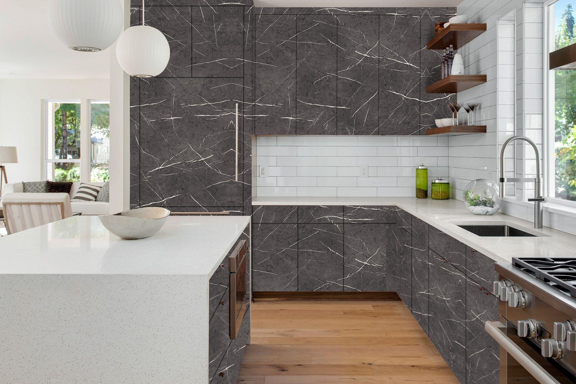 Pietra-Cave Grey Marble & Stone Laminate 8x4 ft Texture 1 mm - 3744 ROK