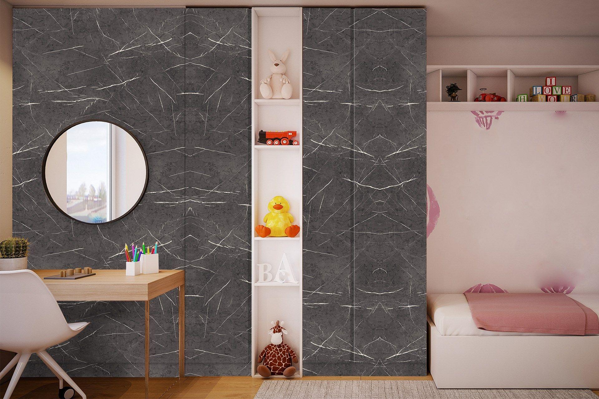 Pietra-Cave Grey Marble & Stone Laminate 8x4 ft Texture 1 mm - 3744 ROK