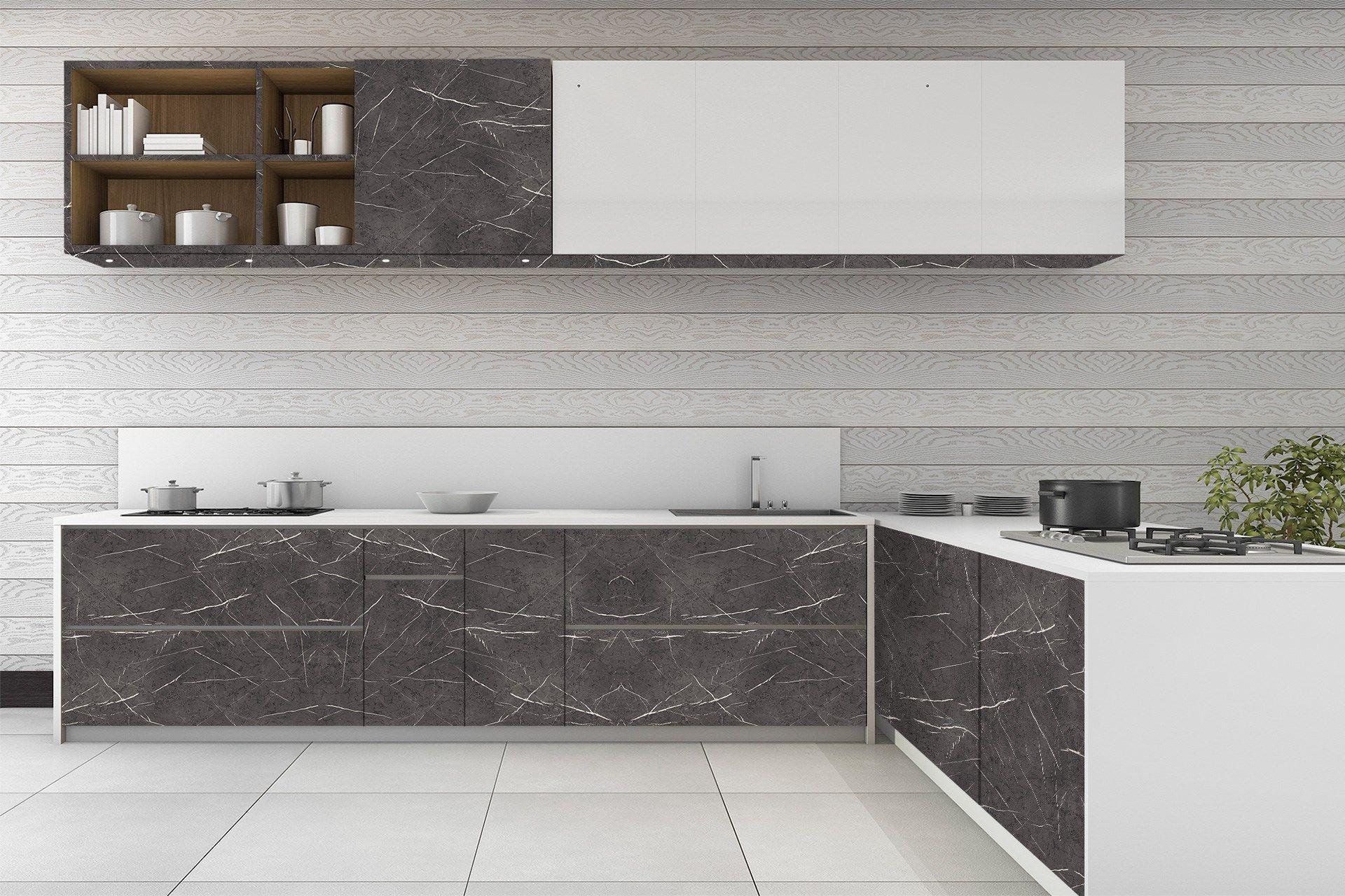 Pietra-Cave Grey Marble & Stone Laminate 8x4 ft Super Matte 1 mm - 3744 RSO