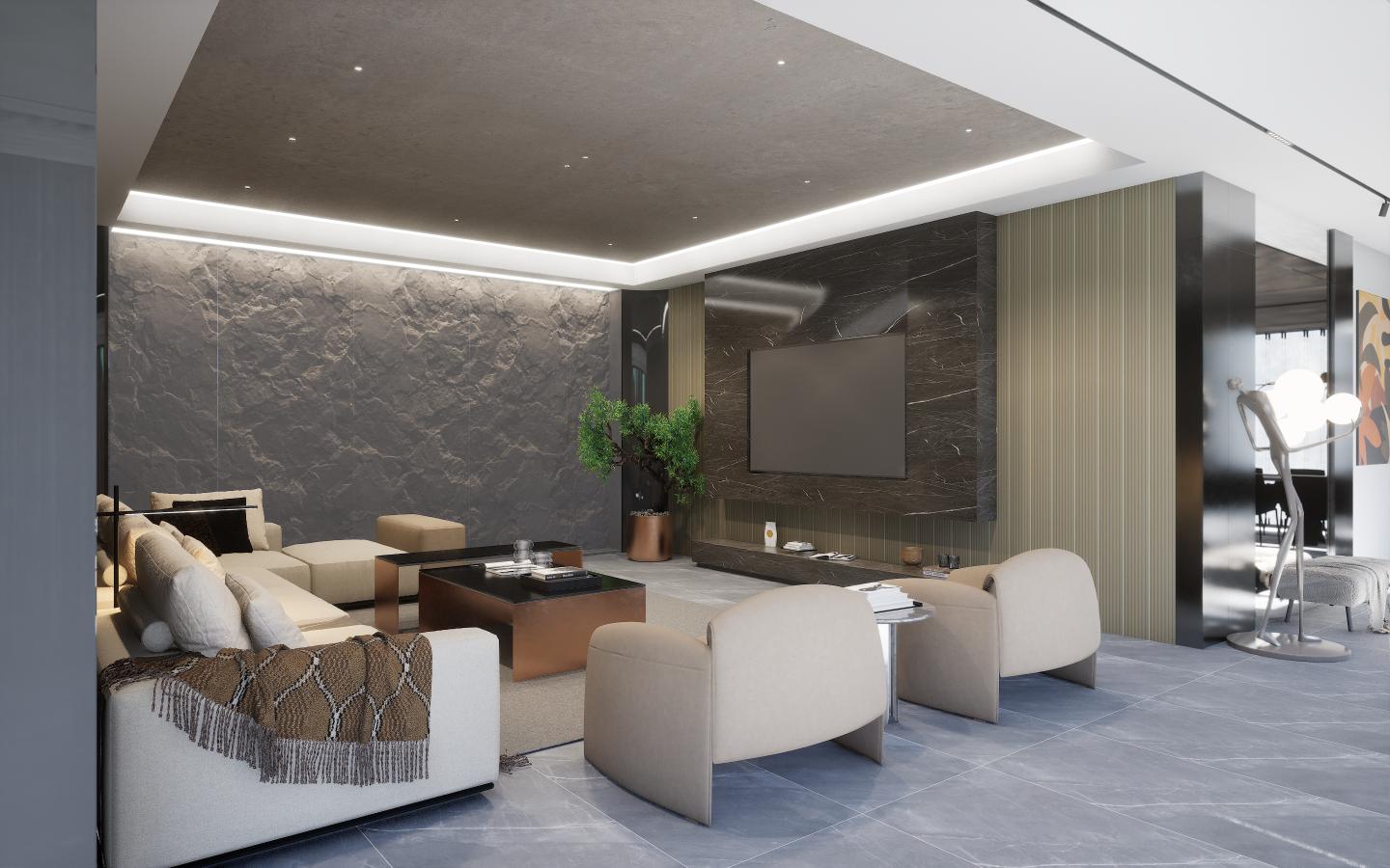 Sierra Marble & Stone Laminate 8x4 ft High Gloss 1 mm - 3854 HG