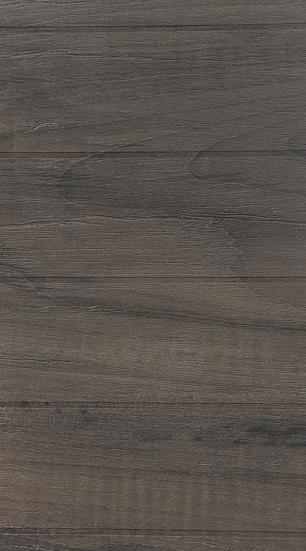 Grey wood grain laminate with textured finish and dark streaks, showing wood pattern and texture details.
