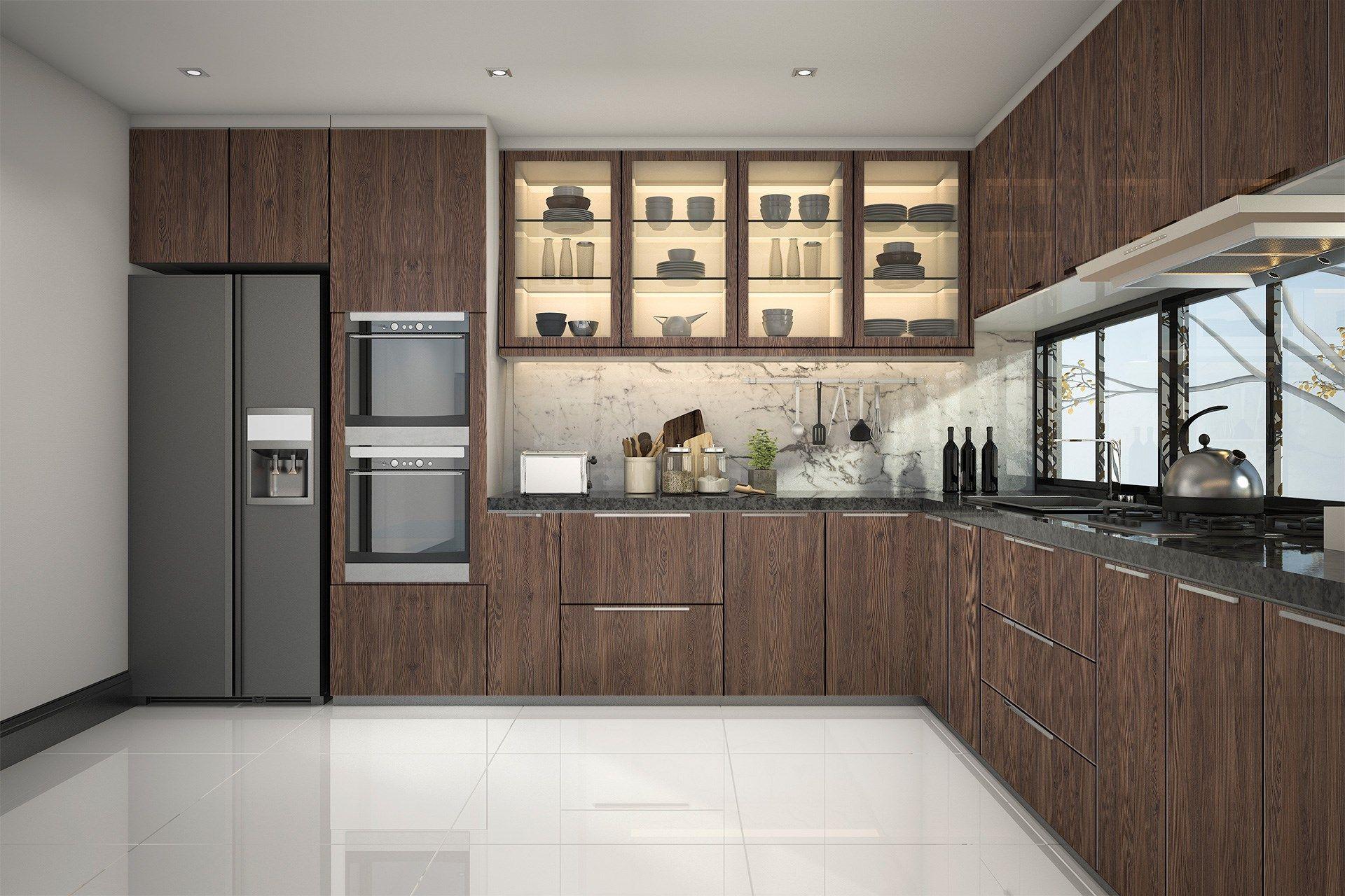 Newmika Russet Larice 8x4 ft Texture wood laminates Brown 3933_REL