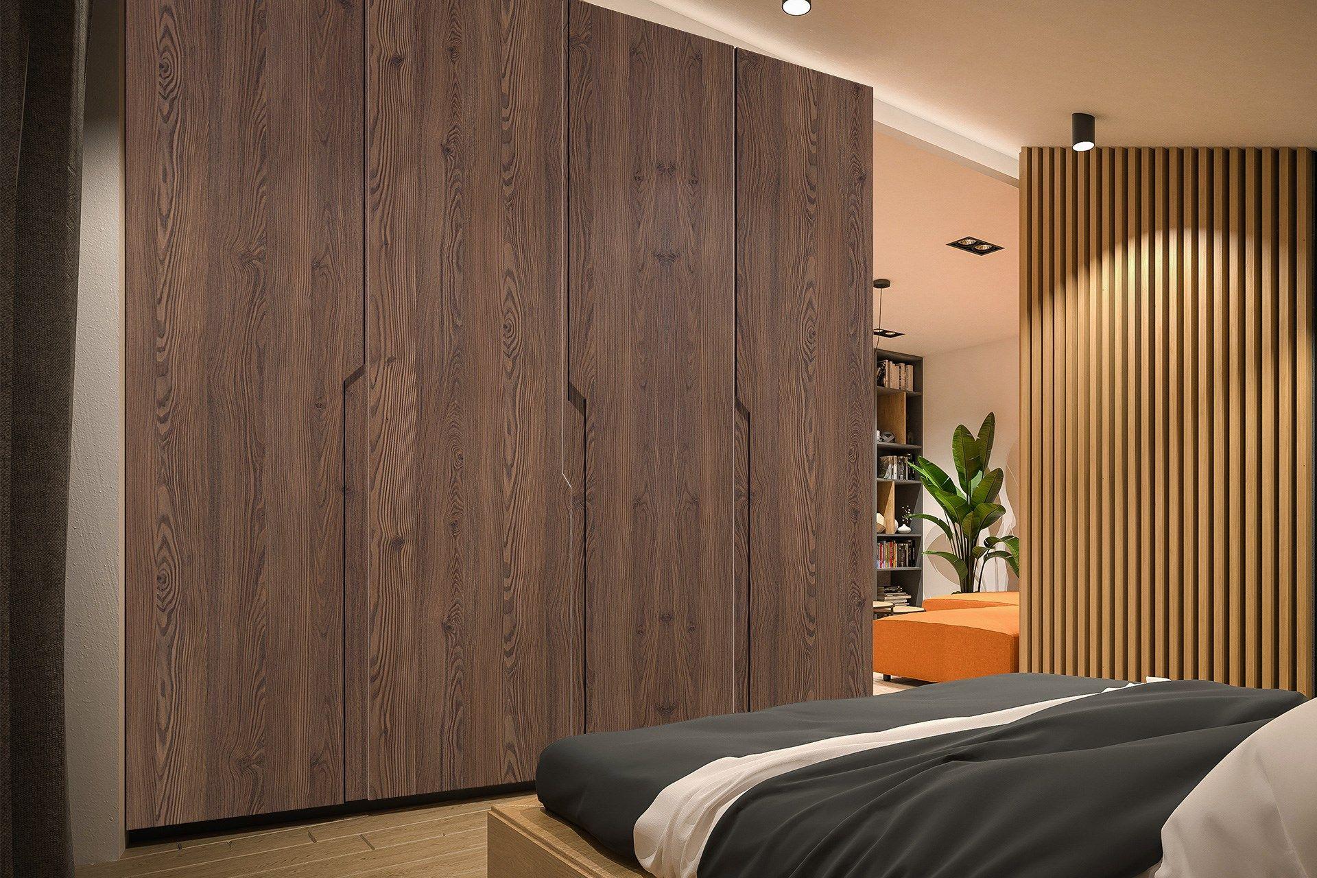 Newmika Russet Larice 8x4 ft Texture wood laminates Brown 3933_REL