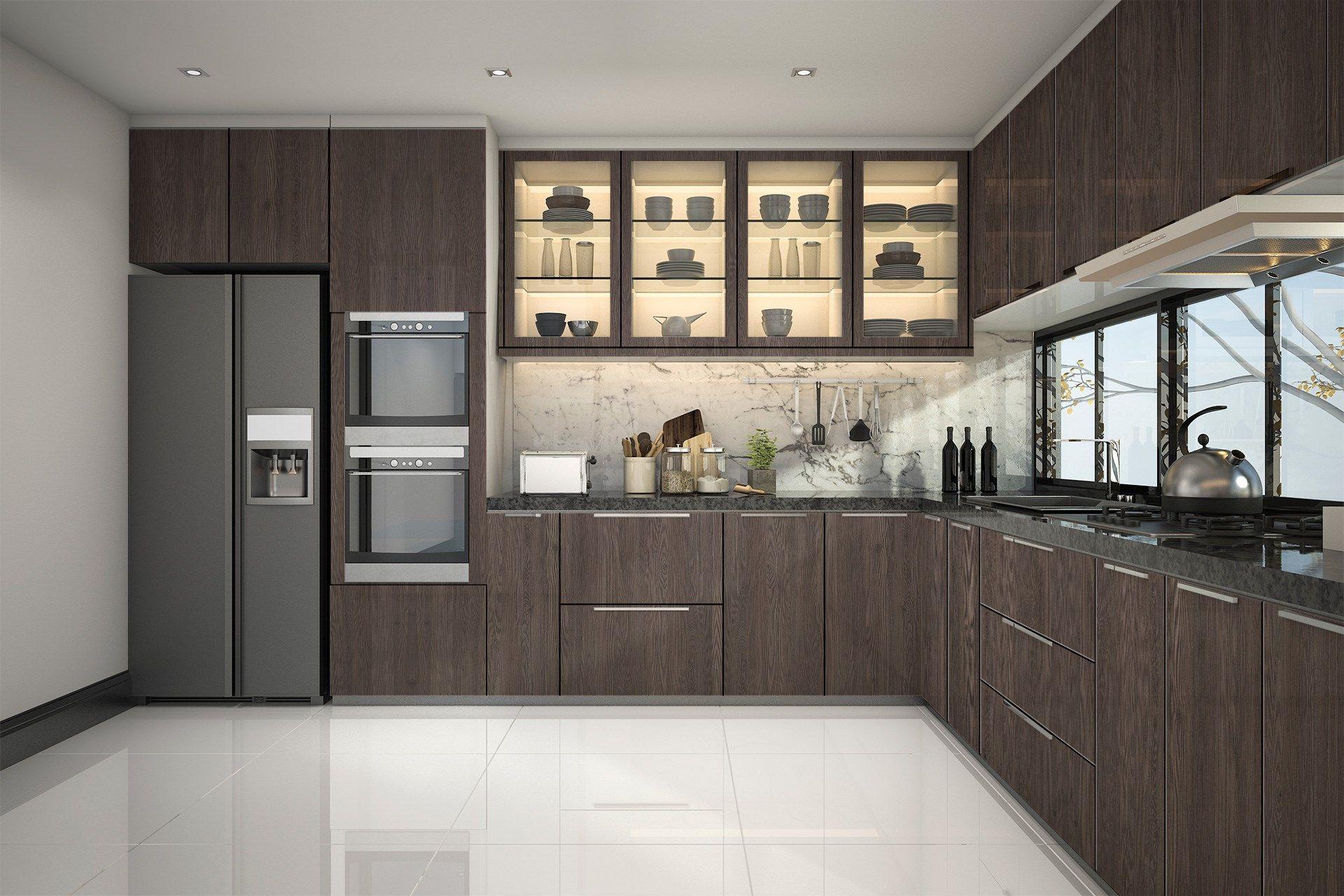 Espresso Larice Wood Laminate 8x4 ft Texture 1 mm - 3934 REL