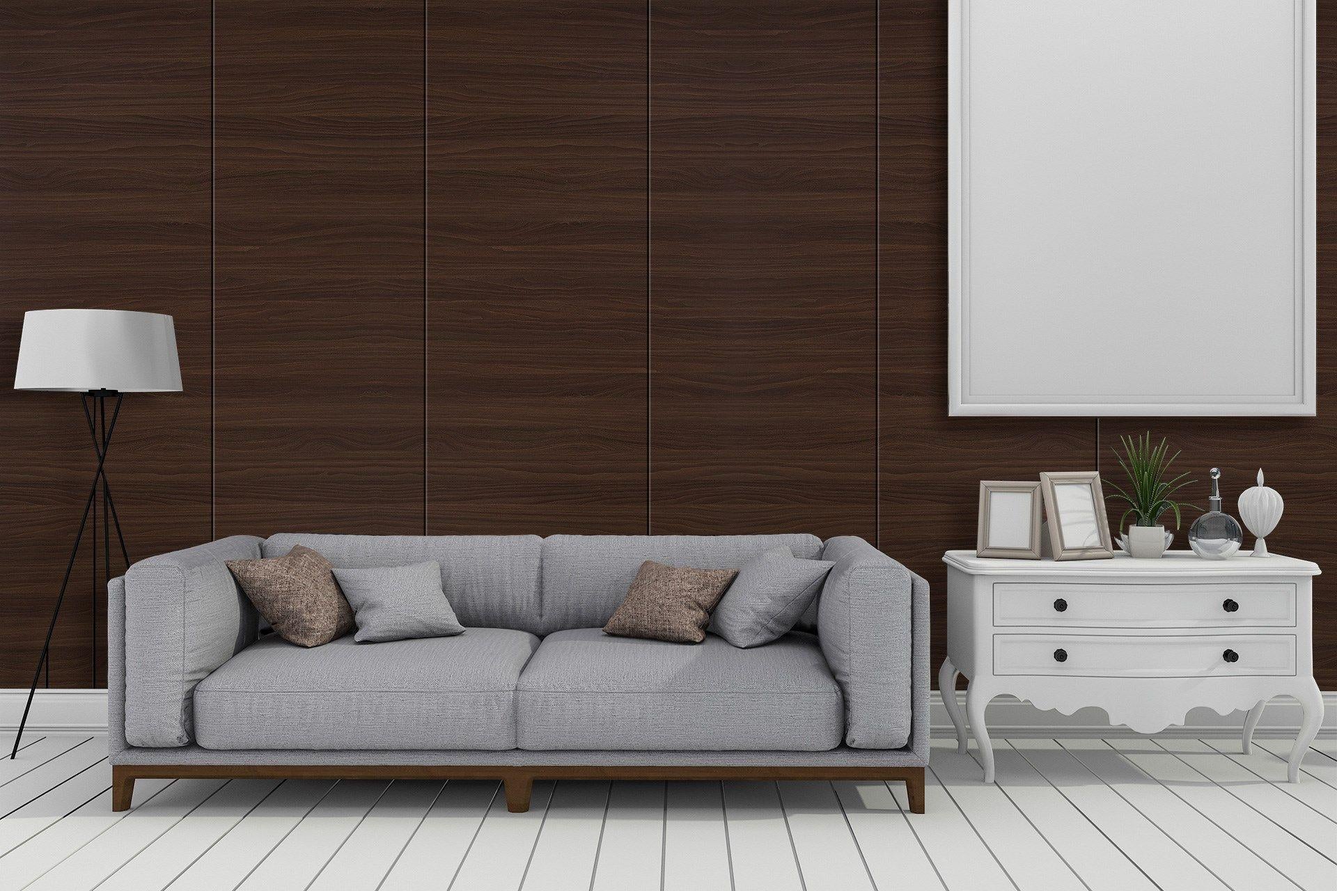 Newmika Brunette Walnut Yoko 8x4 ft Suede wood laminates Brown 3962_SUD