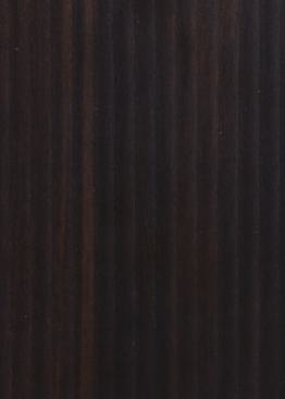 Dark brown wood grain laminate with textured finish and vertical wood pattern