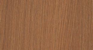 Brown wood grain laminate with textured finish and vertical grain pattern