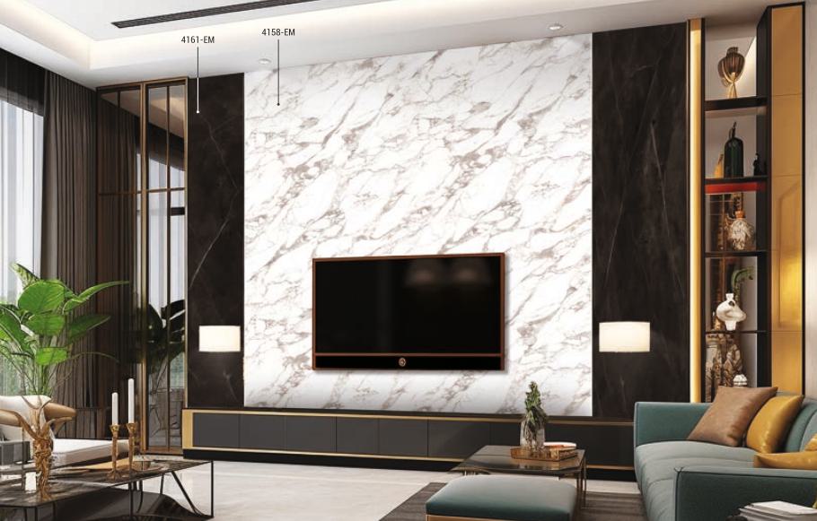 White Mykonos Marble & Stone Laminate 8x4 ft Matte 0.9 mm - 4158 EM