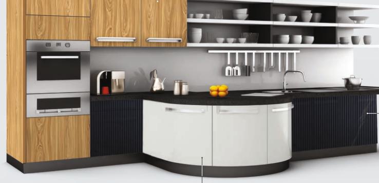 Misty Black Fluted Laminate 8x4 ft High Gloss 0.9 mm - 4163 TF