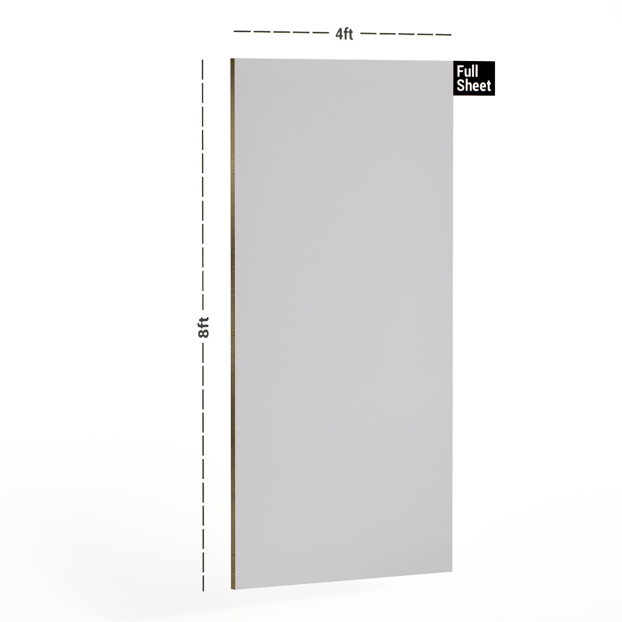 Super White Plain Laminate 8x4 ft High Gloss 0.8 mm - 4411 HG