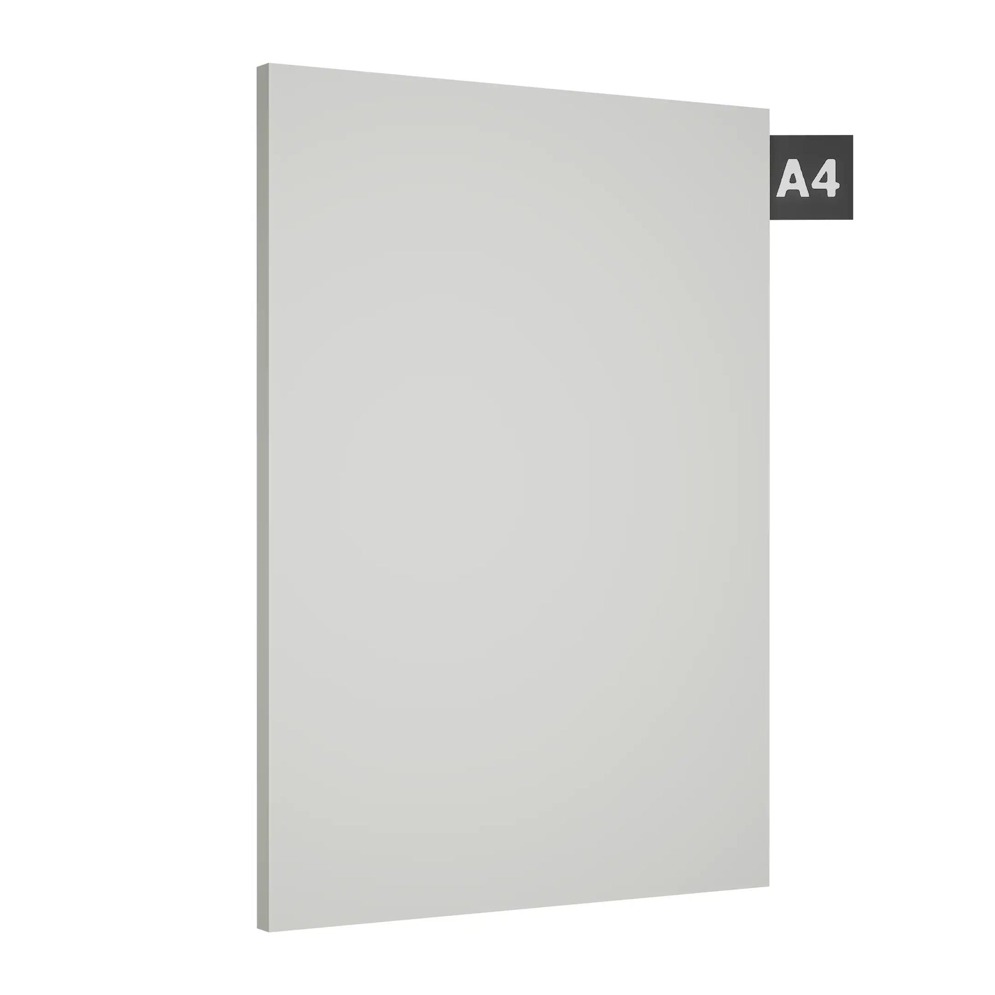 White plain laminate sheet with textured finish and visible edge, displayed against a white background with A4 label.