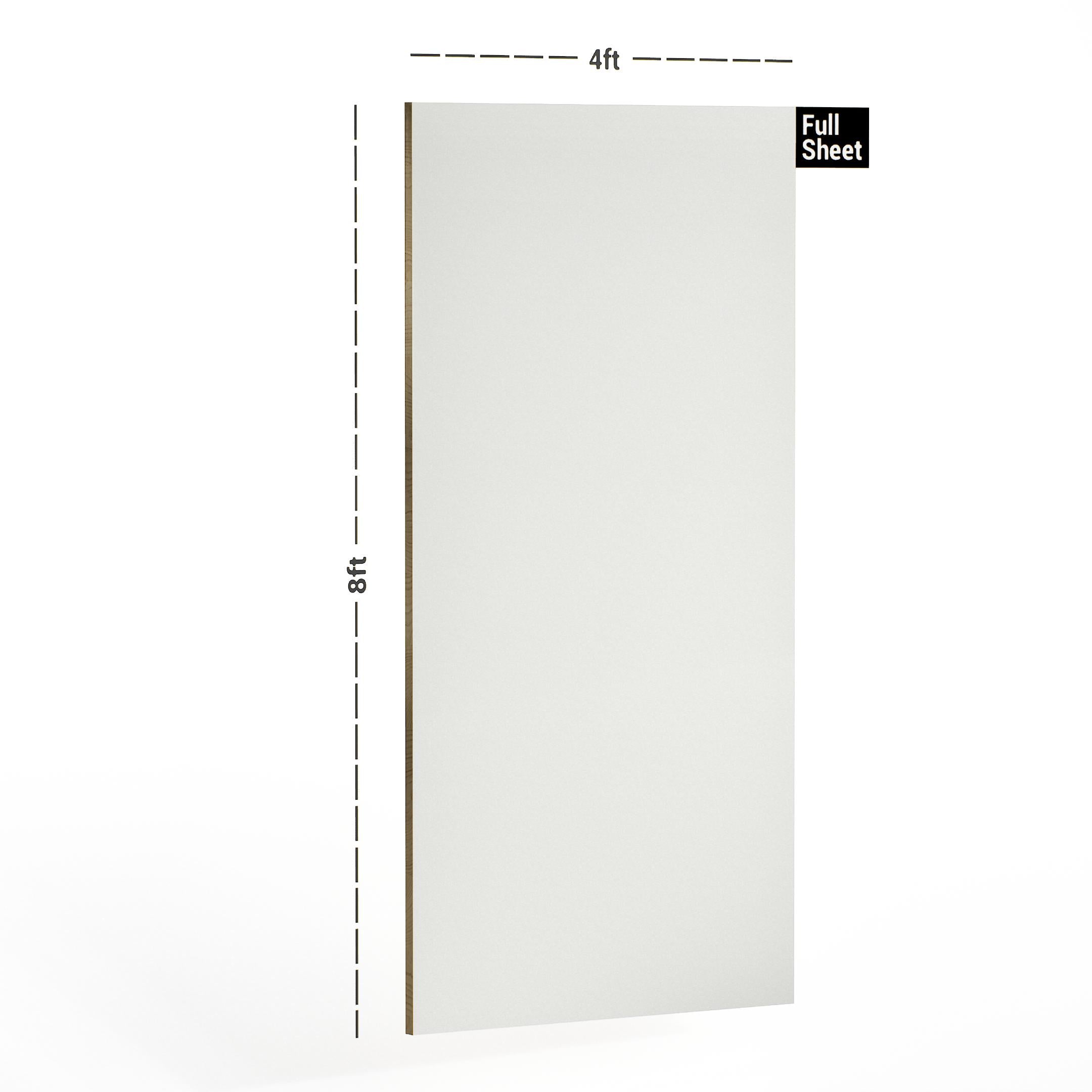Frosty White Plain Laminate 8x4 ft High Gloss 0.8 mm - 4412 HG