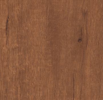 Brown wood grain laminate with suede finish and visible texture and knots, showing a natural wood appearance.