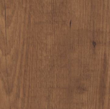 Brown wood grain laminate with suede finish and visible wood texture and knots