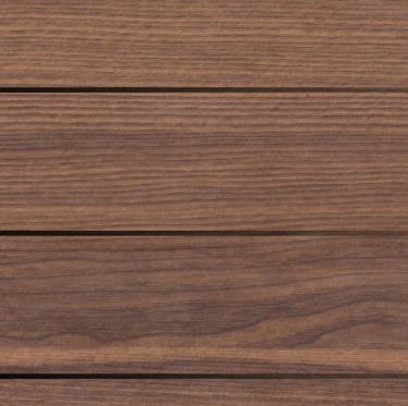 Brown wood grain laminate with textured finish and horizontal planks showing natural wood pattern and dark grain lines