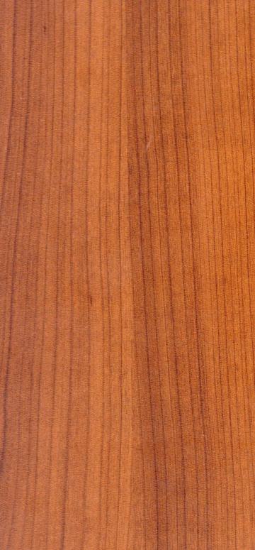 Brown wood grain laminate with suede finish and vertical wood pattern texture