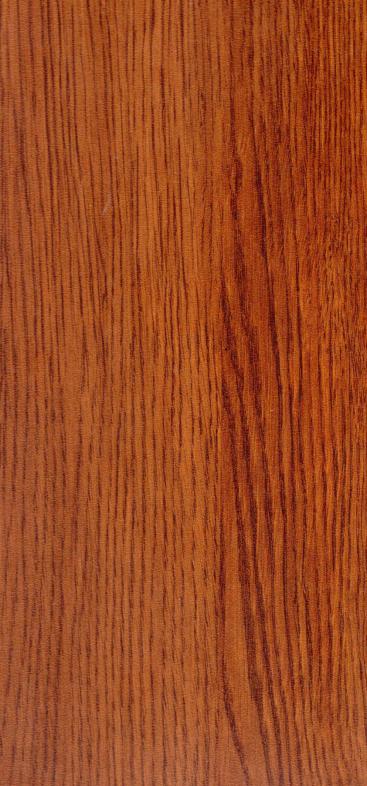 Brown wood grain laminate with textured finish and vertical grain pattern, showing wood-like details and subtle sheen.