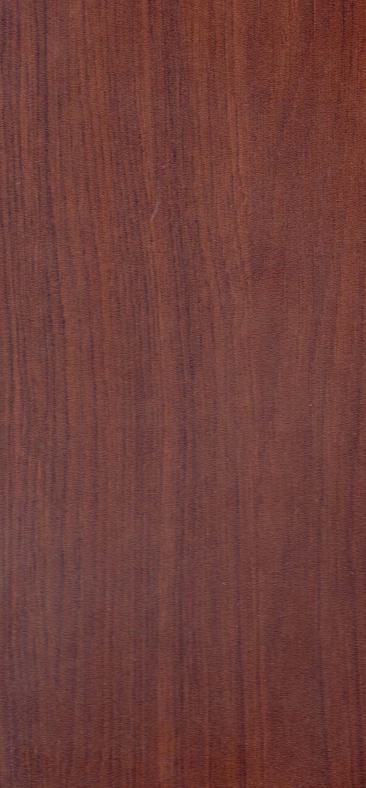 Brown wood grain laminate with textured finish and vertical wood pattern, showing natural wood appearance and slight sheen.