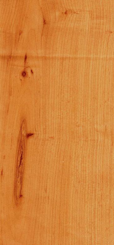 Brown wood grain laminate with textured finish and visible wood knots and grain pattern