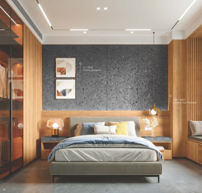 Pickled Oak Textured Wood Laminate 8x4 ft Texture 1 mm - 5001 CW