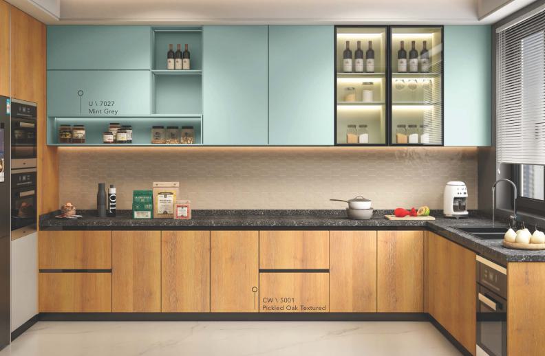 Pickled Oak Textured Wood Laminate 8x4 ft Texture 1 mm - 5001 CW