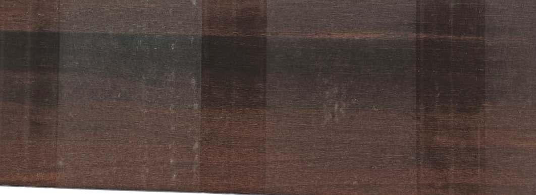 Dark brown wood grain laminate with textured finish and visible wood pattern and slight sheen