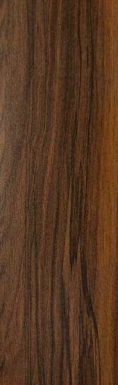 Brown wood grain laminate with suede finish and dark streaks, showing wood texture and pattern details.