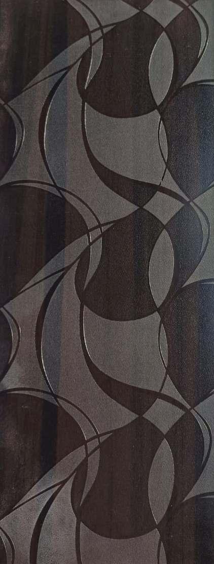 Dark wenge wood laminate with textured abstract pattern and carved design elements