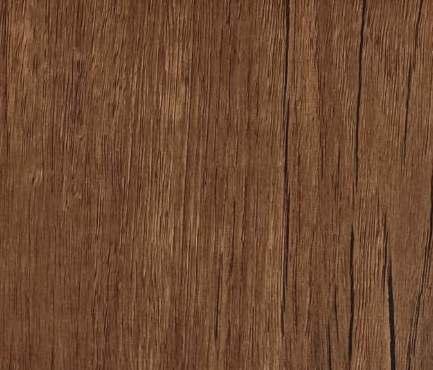 Brown wood grain laminate with suede finish and textured vertical wood pattern and subtle sheen