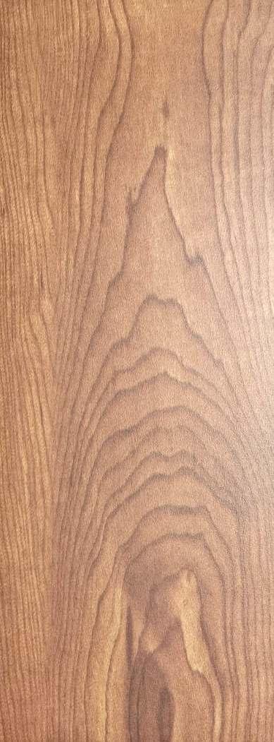 Brown wood grain laminate with suede finish and wavy pattern texture