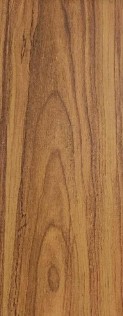 Brown wood laminate with suede finish and wood grain pattern, showing natural texture and darker brown striations.