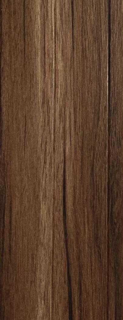 Brown wood grain laminate with textured finish and vertical wood pattern, showing natural wood appearance and grain details